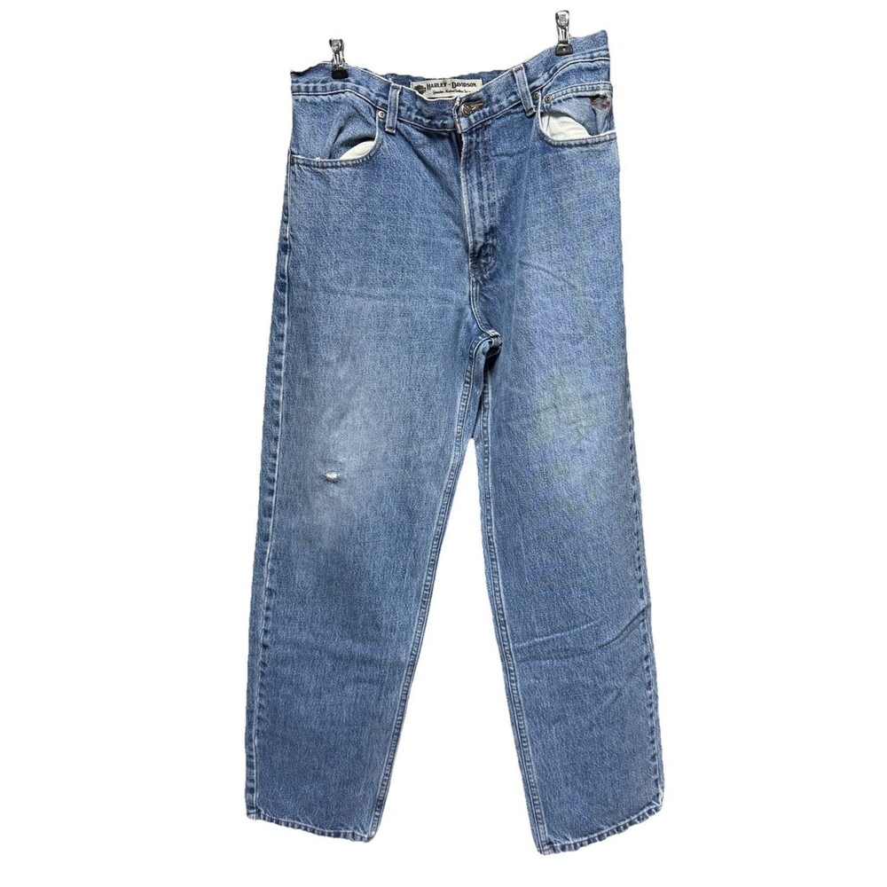 Harley Davidson Jeans Men's 36x32 Straight Five Pocket Medium Wash Denim Blue
